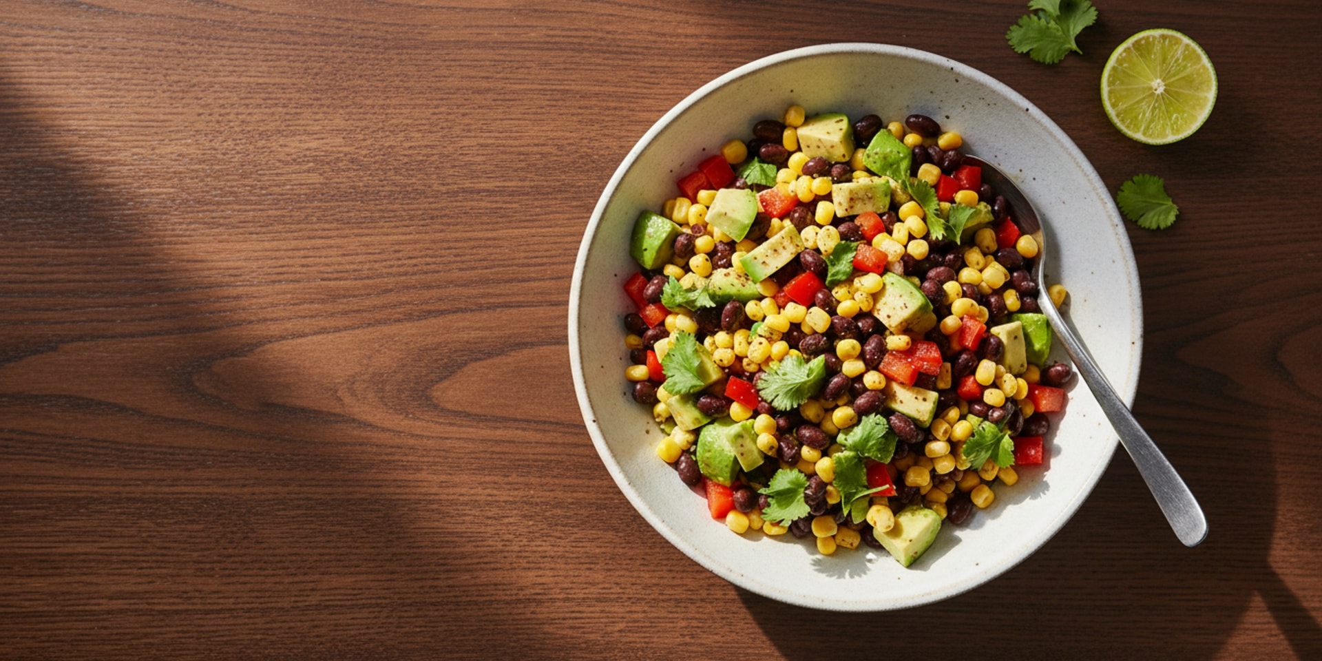 Spicy Black Bean, Corn & Avocado Salad