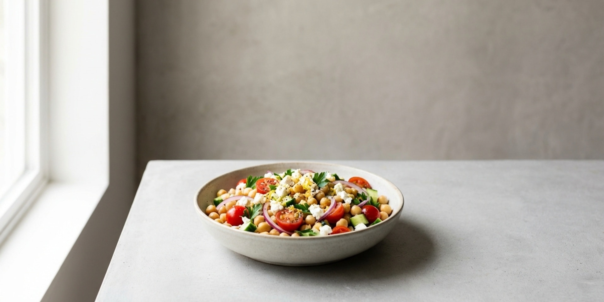 Mediterranean Chickpea & Feta Salad