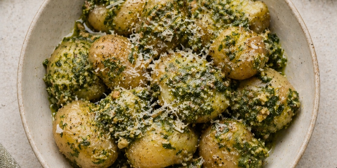 Wild Garlic & Hazelnut Pesto With Warm New Potatoes