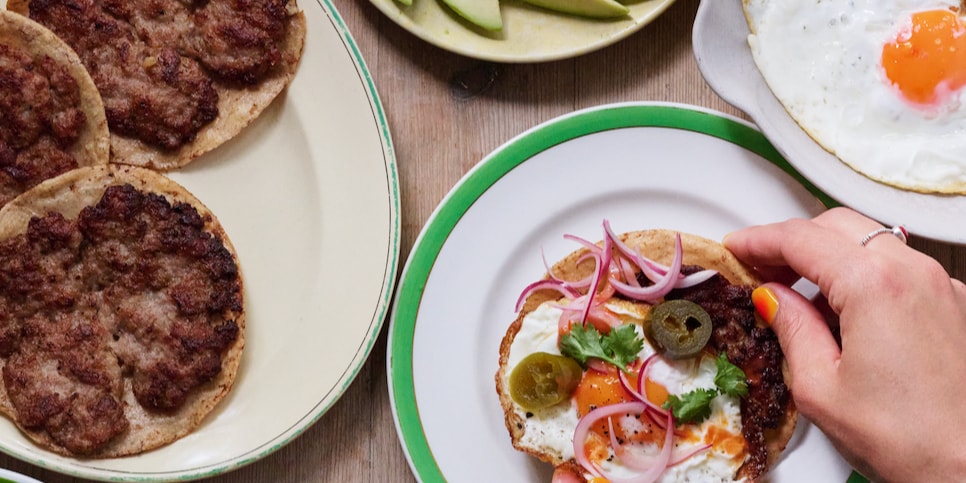 Smashed Sausage Breakfast Tacos