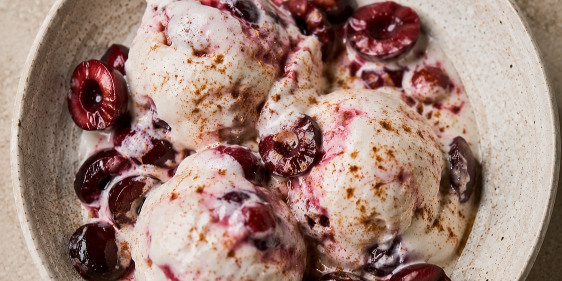 Cherry, Cinnamon & Greek Yoghurt Ice Cream