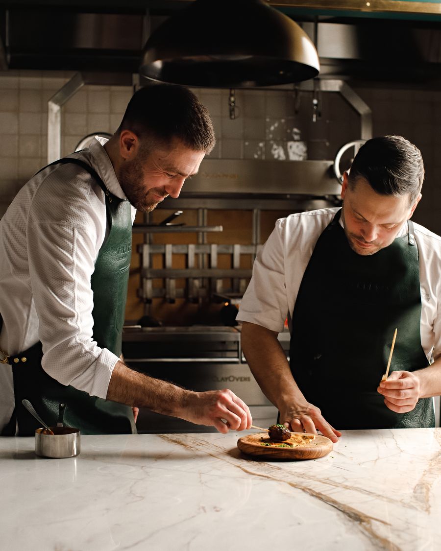 Chef Eliano Crespi cooking at Six Senses