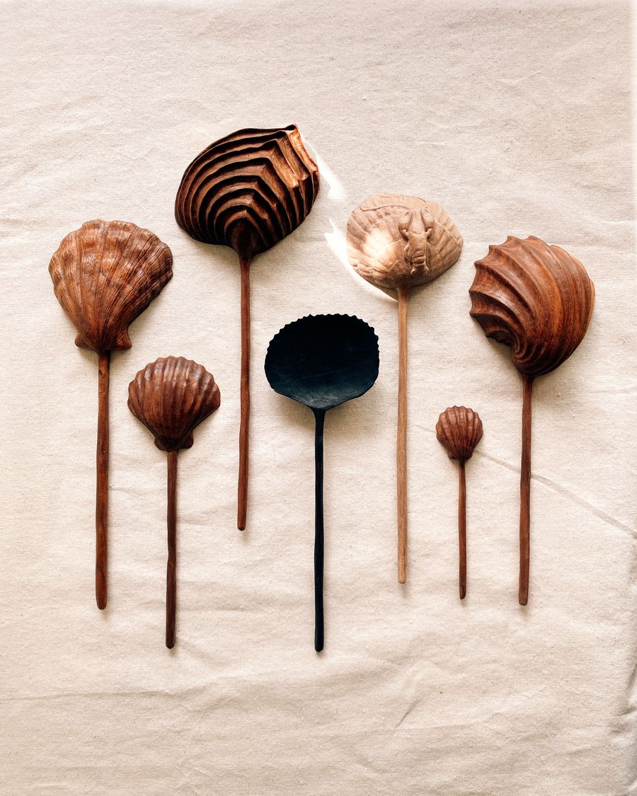 Harriet Horton wooden shell spoons