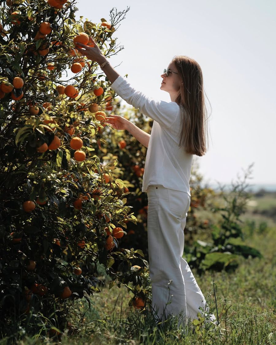 Irene Forte in orchard