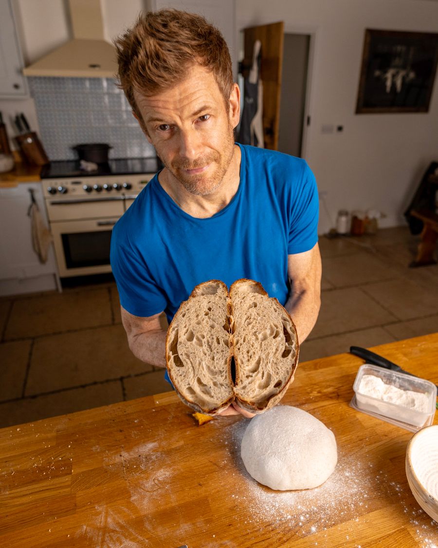 Tom Aikens with sour dough bread.j