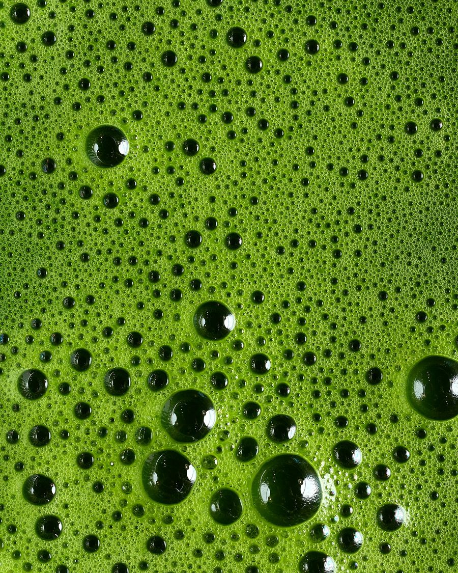 green matcha foam